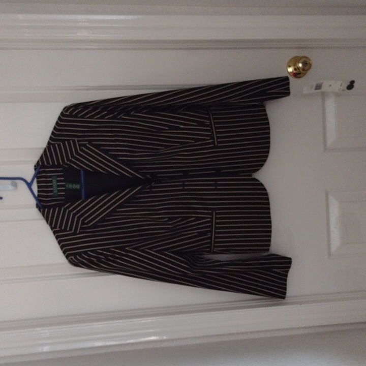 Women's Ralph Lauren Black And Tan Striped Blazer